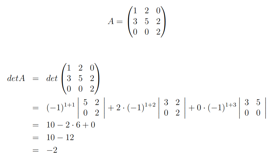 Cálculo de determinantes via método de Laplace.